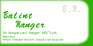 balint manger business card